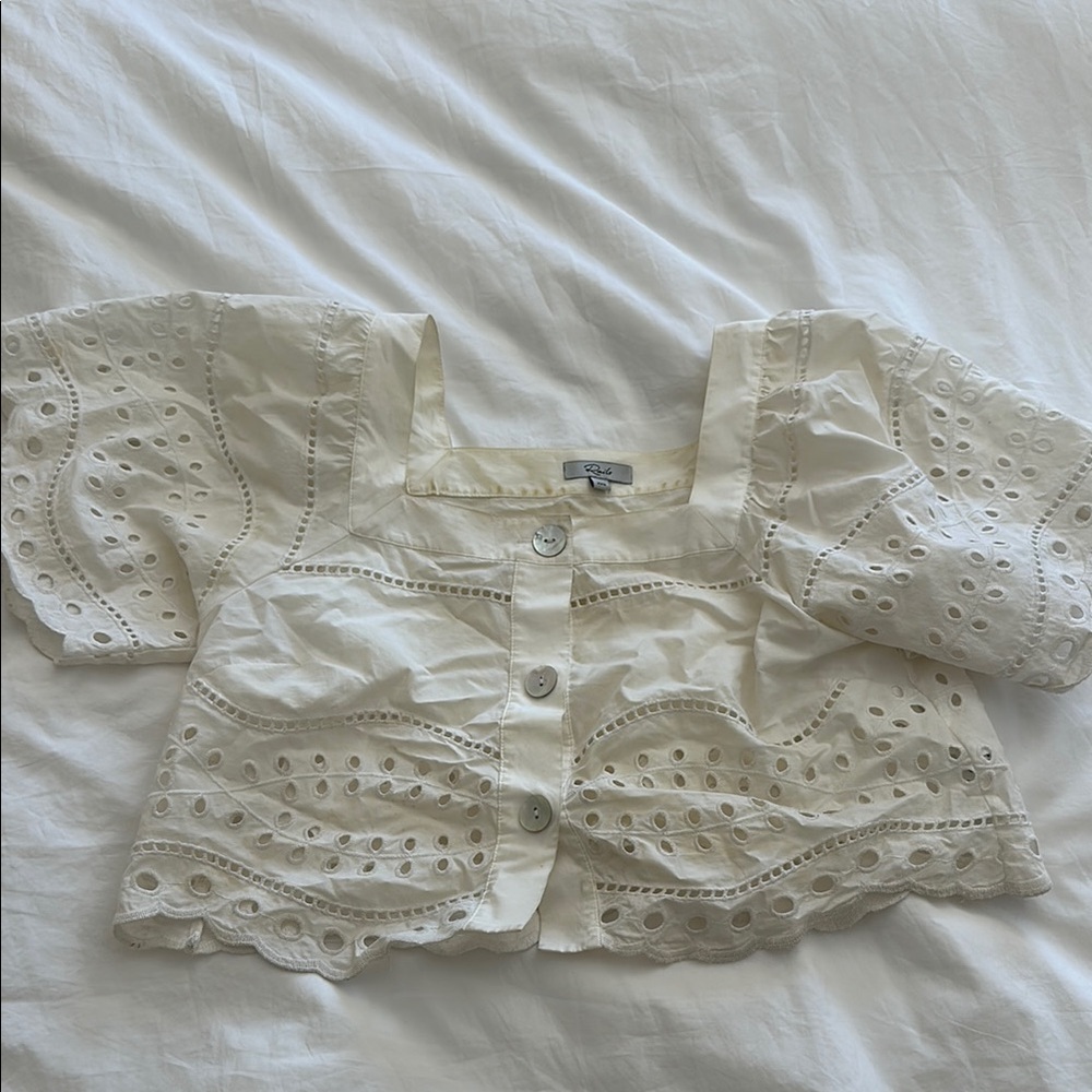Rails White Eyelet Crop Top